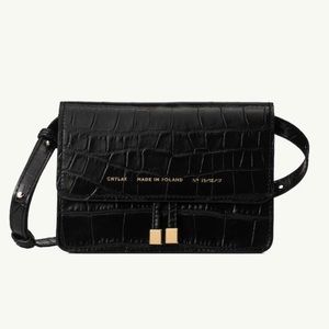 Chylak Mini Belt Bag “glossy black crocodile”